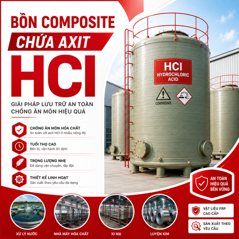 Bồn Composite chứa axit HCl